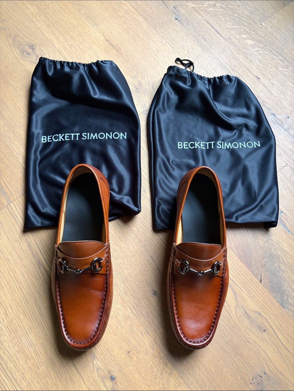 Beckett Simonon Tan Leather Horsebit Loafers